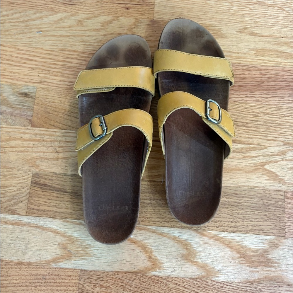 Dansko Yellow and Brown Sandals